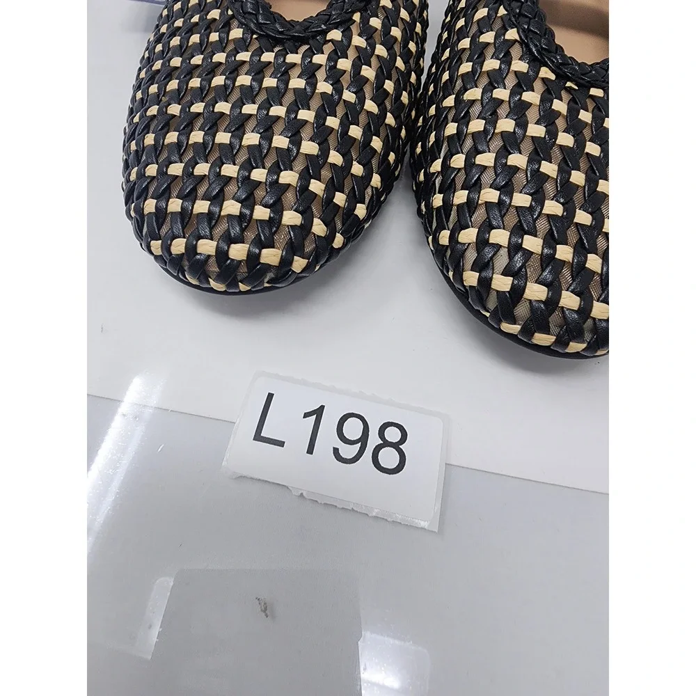 Universal Thread Womens Woven Mary Jane Flats Black Textile Casual Size 10